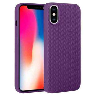For iPhone X / XS Weave Texture Silicone Phone Case(Purple)