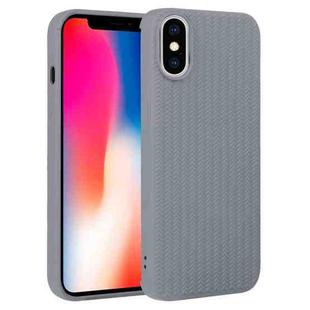 For iPhone X / XS Weave Texture Silicone Phone Case(Grey)