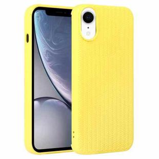 For iPhone XR Weave Texture Silicone Phone Case(Yellow)