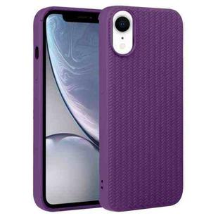 For iPhone XR Weave Texture Silicone Phone Case(Purple)