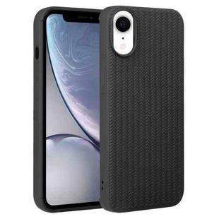 For iPhone XR Weave Texture Silicone Phone Case(Black)