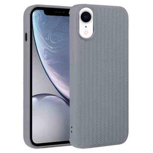 For iPhone XR Weave Texture Silicone Phone Case(Grey)