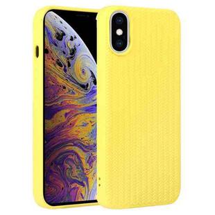 For iPhone XS Max Weave Texture Silicone Phone Case(Yellow)