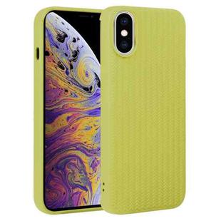 For iPhone XS Max Weave Texture Silicone Phone Case(Green)