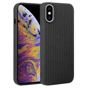 For iPhone XS Max Weave Texture Silicone Phone Case(Black)