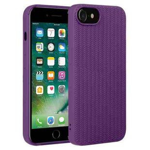 For iPhone SE 2022 / SE 2020 / 7 / 8 Weave Texture Silicone Phone Case(Purple)