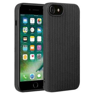 For iPhone SE 2022 / SE 2020 / 7 / 8 Weave Texture Silicone Phone Case(Black)