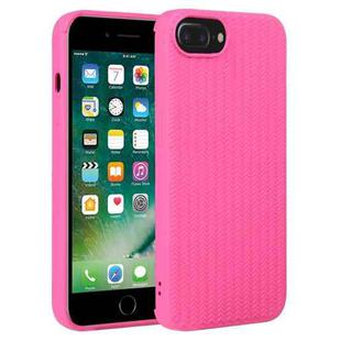 For iPhone 7 Plus / 8 Plus Weave Texture Silicone Phone Case(Rose Red)