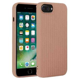 For iPhone 7 Plus / 8 Plus Weave Texture Silicone Phone Case(Brown)