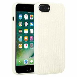For iPhone 7 Plus / 8 Plus Weave Texture Silicone Phone Case(White)