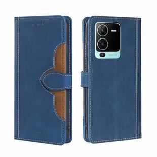 For vivo V25 Pro 5G Skin Feel Magnetic Buckle Leather Phone Case(Blue)