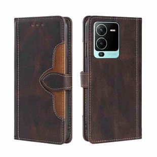 For vivo V25 Pro 5G Skin Feel Magnetic Buckle Leather Phone Case(Brown)