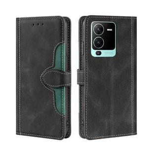 For vivo V25 Pro 5G Skin Feel Magnetic Buckle Leather Phone Case(Black)