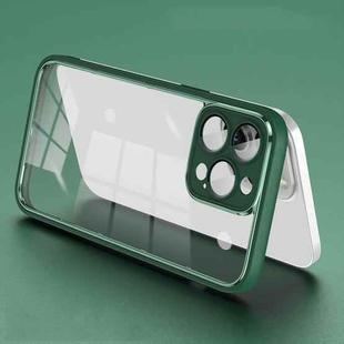 For iPhone 14 Pro Electroplated PC Transparent Phone Case(Green)