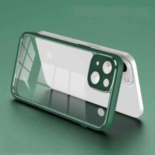 For iPhone 14 Electroplated PC Transparent Phone Case(Green)