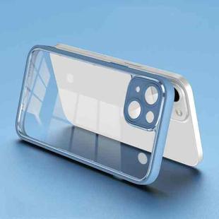 For iPhone 14 Electroplated PC Transparent Phone Case(Blue)