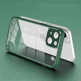 For iPhone 14 Plus Electroplated PC Transparent Phone Case(Green)