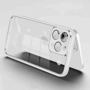 For iPhone 13 Pro Max Electroplated PC Transparent Phone Case(White)