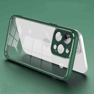 For iPhone 13 Pro Electroplated PC Transparent Phone Case(Green)