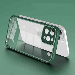 For iPhone 12 Pro Electroplated PC Transparent Phone Case(Green)