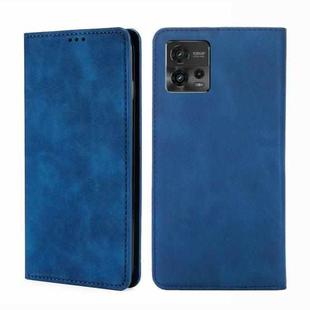 For Motorola Moto G72 4G Skin Feel Magnetic Horizontal Flip Leather Phone Case(Blue)