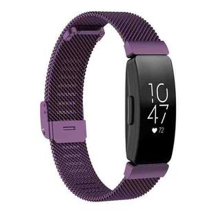 Stainless Steel Metal Mesh Wrist Strap Watch Band for Fitbit Inspire / Inspire HR / Ace 2, Size: S(Dark Purple)