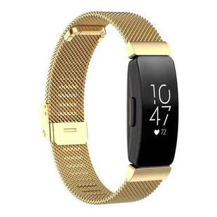 Stainless Steel Metal Mesh Wrist Strap Watch Band for Fitbit Inspire / Inspire HR / Ace 2, Size: S(Gold)