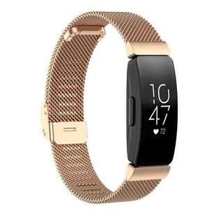 Stainless Steel Metal Mesh Wrist Strap Watch Band for Fitbit Inspire / Inspire HR / Ace 2, Size: L(Rose Gold)