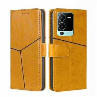 For vivo V25 Pro 5G Geometric Stitching Horizontal Flip Leather Phone Case(Yellow)