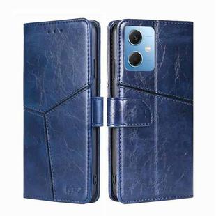 For Xiaomi Redmi Note 12 China Geometric Stitching Horizontal Flip Leather Phone Case(Blue)