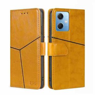For Xiaomi Redmi Note 12 China Geometric Stitching Horizontal Flip Leather Phone Case(Yellow)