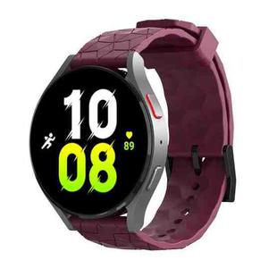 20mm Football Texture Silicone Watch Band(Wine Red)