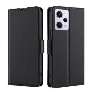 For Xiaomi Redmi Note 12 Pro 5G China Ultra-thin Voltage Side Buckle Horizontal Flip Leather Phone Case(Black)