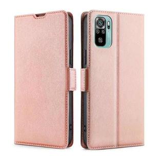 For Xiaomi Redmi Note 11 SE India / Poco M5S 4G Ultra-thin Voltage Side Buckle Horizontal Flip Leather Phone Case(Rose Gold)