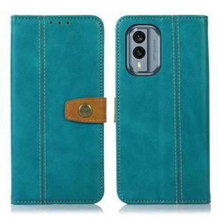 For Nokia X30 5G Stitching Thread Calf Texture Leather Phone Case(Light Green)