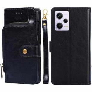 For Xiaomi Redmi Note 12 Pro 5G China Zipper Bag Leather Phone Case(Black)