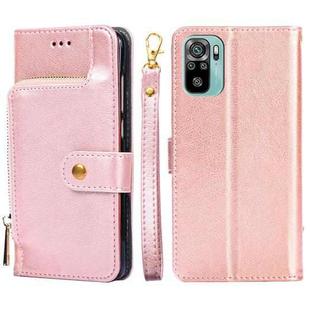 For Xiaomi Redmi Note 11 SE India / Poco M5S 4G Zipper Bag Leather Phone Case(Rose Gold)