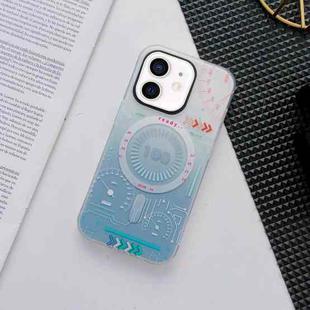 For iPhone 12 IMDL Circuit Board Magnetic Magsafe Phone Case(Gradient Blue)