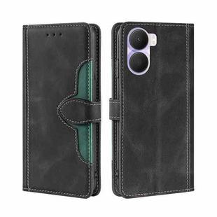 For Honor Play 40 Plus Skin Feel Magnetic Buckle Leather Phone Case(Black)