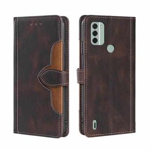 For Nokia C31 Skin Feel Magnetic Buckle Leather Phone Case(Brown)