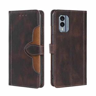 For Nokia X30 5G Skin Feel Magnetic Buckle Leather Phone Case(Brown)