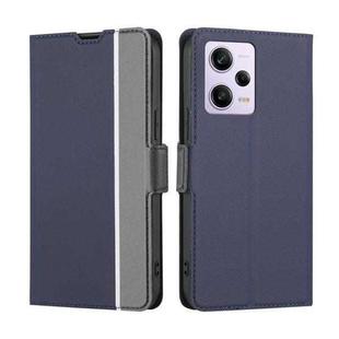 For Xiaomi Redmi Note 12 Pro 5G China Twill Texture Side Button Leather Phone Case(Blue)