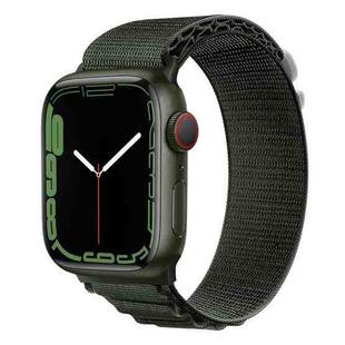 Silver Buckle Nylon Watch Band For Apple Watch Series 8&7 41mm / SE 2&6&SE&5&4 40mm / 3&2&1 38mm(Green)