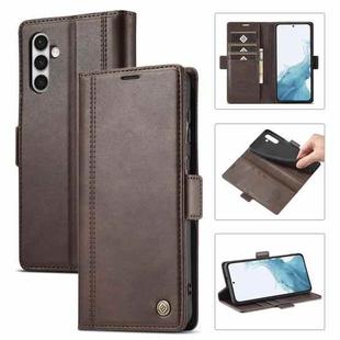 For Samsung Galaxy S23 5G LC.IMEEKE PU + TPU Skin-friendly Feeling Leather Phone Case(Coffee)