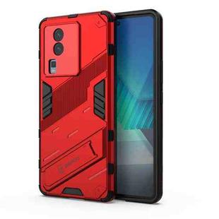 For vivo iQOO Neo7 Punk Armor 2 in 1 PC + TPU Phone Case with Invisible Holder(Red)
