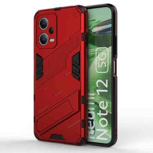 For Xiaomi Redmi Note 12 China / Note 12 5G India Punk Armor 2 in 1 PC + TPU Phone Case with Invisible Holder(Red)