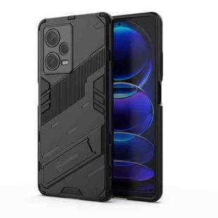 For Xiaomi Redmi Note 12 Pro+ China Punk Armor 2 in 1 PC + TPU Phone Case with Invisible Holder(Black)