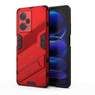 For Xiaomi Redmi Note 12 Pro+ China Punk Armor 2 in 1 PC + TPU Phone Case with Invisible Holder(Red)