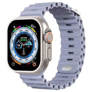 Ocean Buckle Silicone Watch Band For Apple Watch Ultra 49mm / Series 8&7 45mm / SE 2&6&SE&5&4 44mm(Lavender Grey)