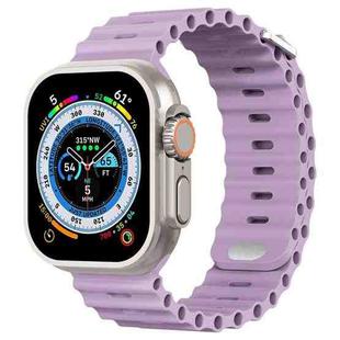 Ocean Buckle Silicone Watch Band For Apple Watch Ultra 49mm / Series 8&7 45mm / SE 2&6&SE&5&4 44mm(Lavender Purple)